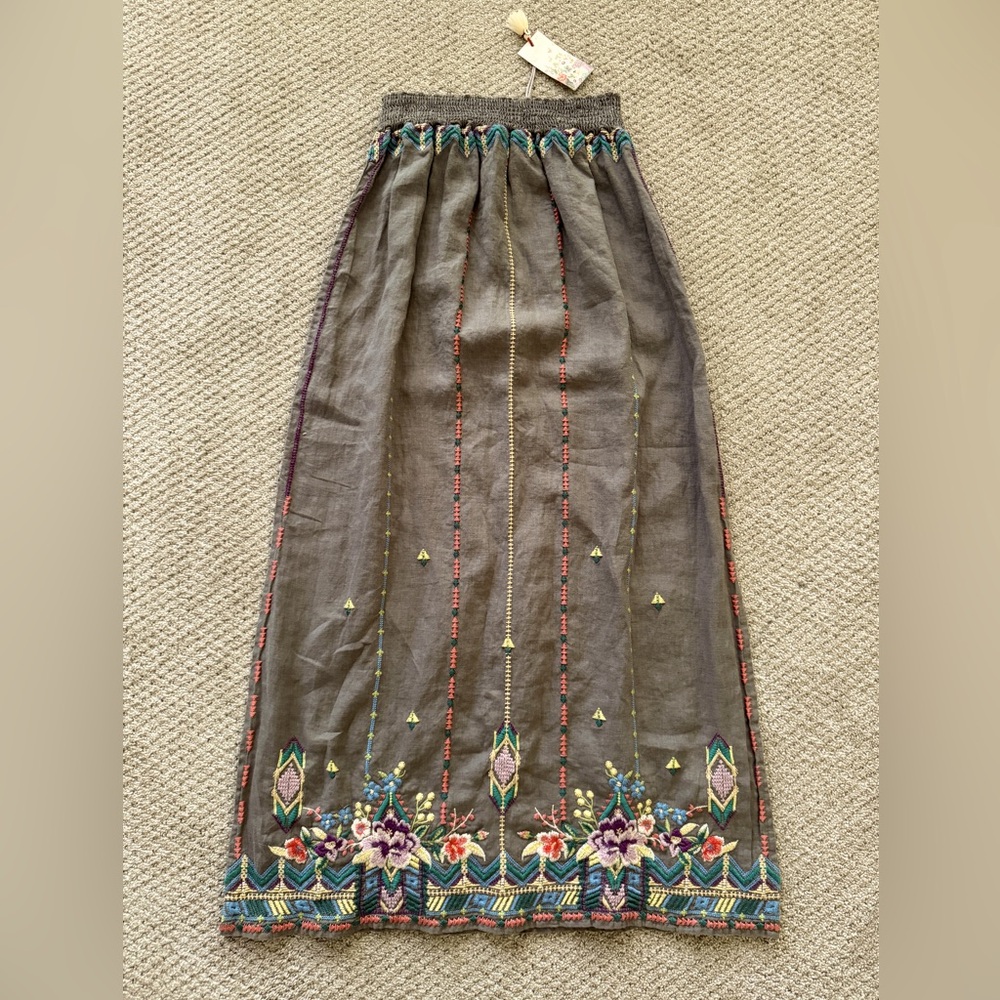 Johnny Was Embroidered Skirt, Size M